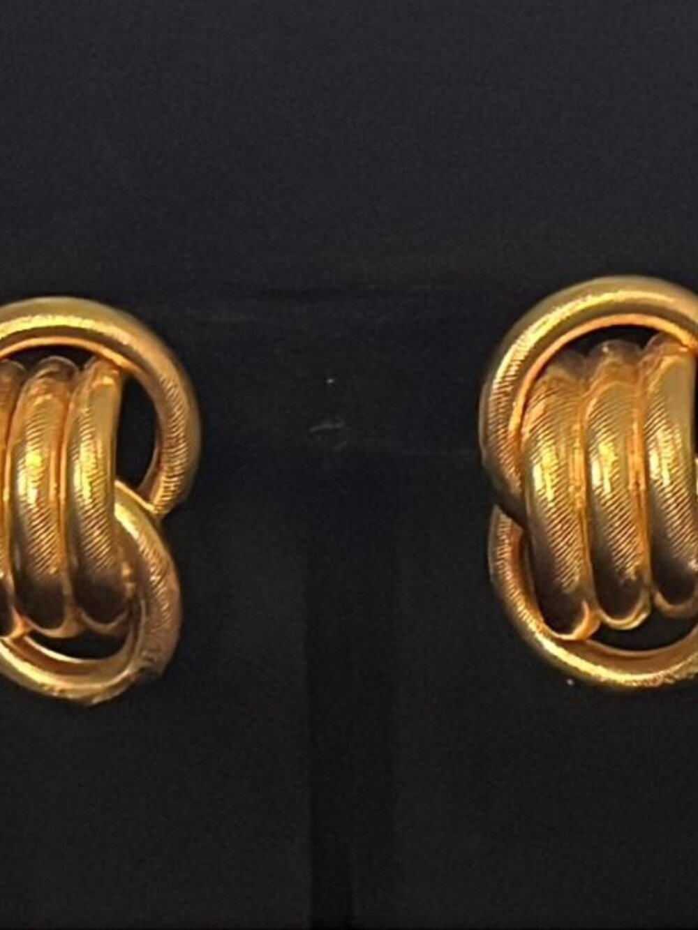 Napier Gold Tone 5 Intertwined Loop Screw Back Earrings